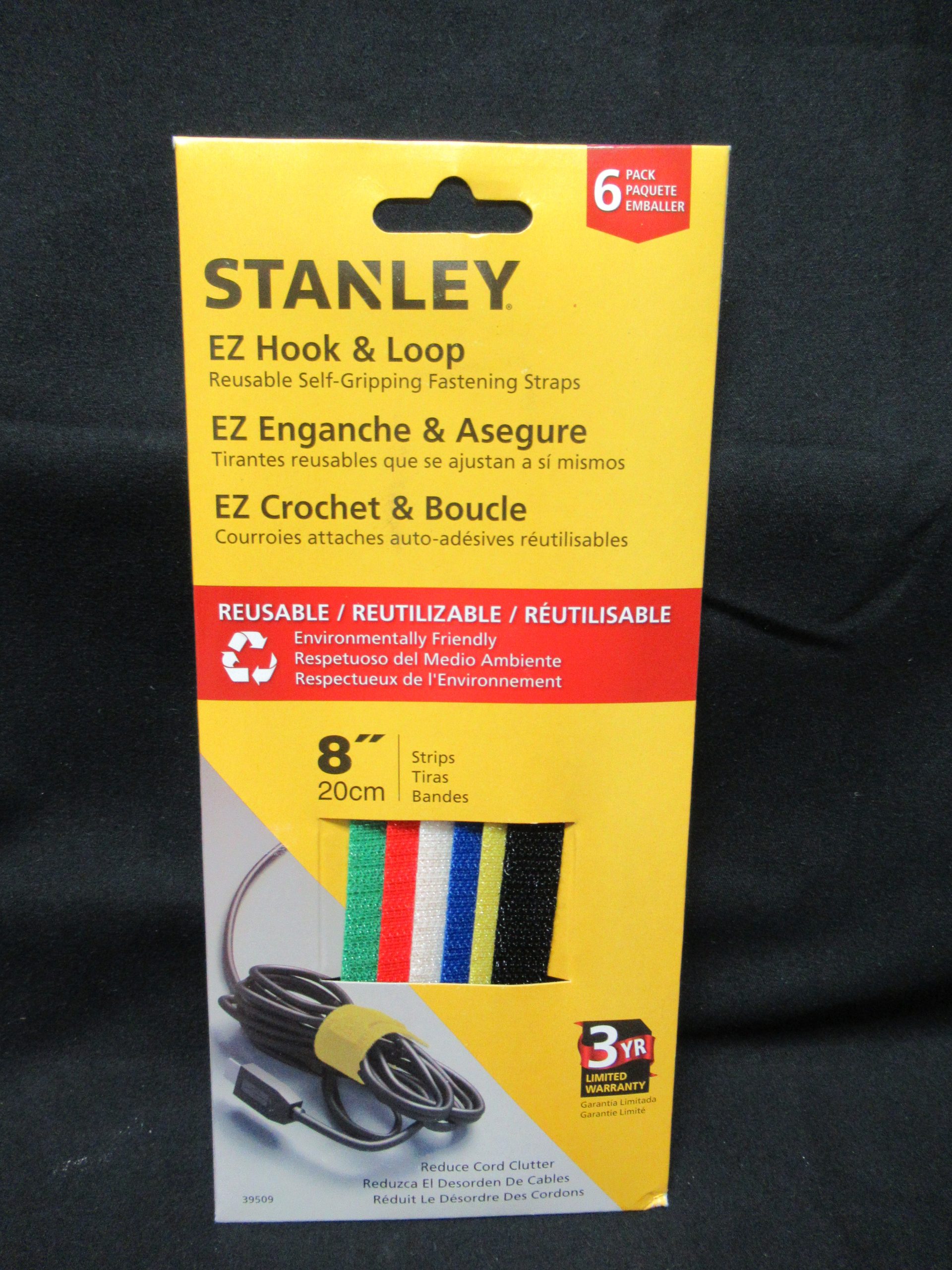 Lot of 2 6 piece Packs Velcro Stanley 39509 8" EZ Hook and Loop 
