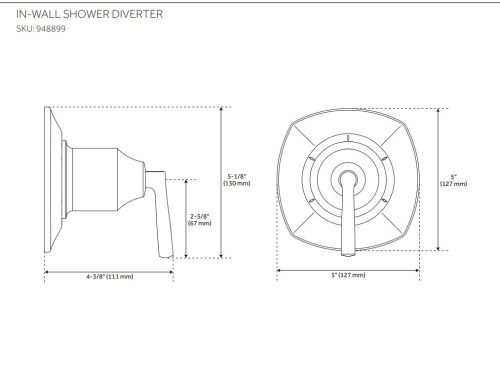 Carraway Pressure Balance Shower Trim Kit Schematic