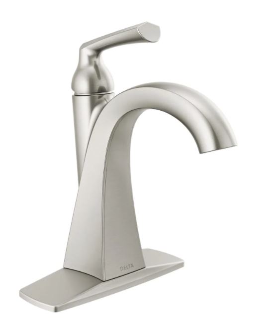 Delta Pierce Single Hole Single-Handle Bathroom Faucet in SpotShield Brushed Nickel
