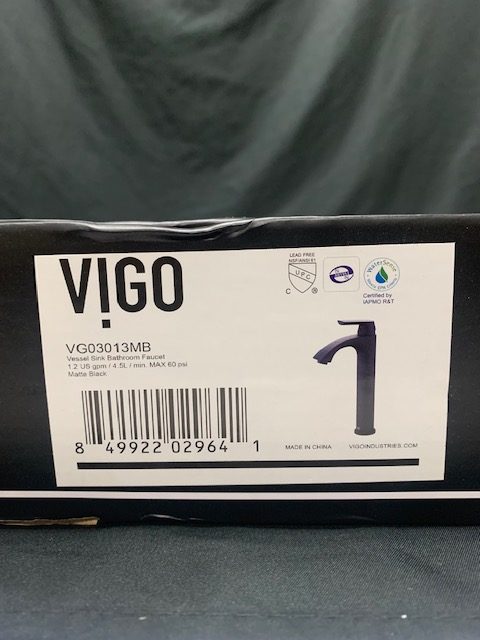 VIGO Linus Single Hole Vessel Bathroom Faucet in Matte Black VG03013MB