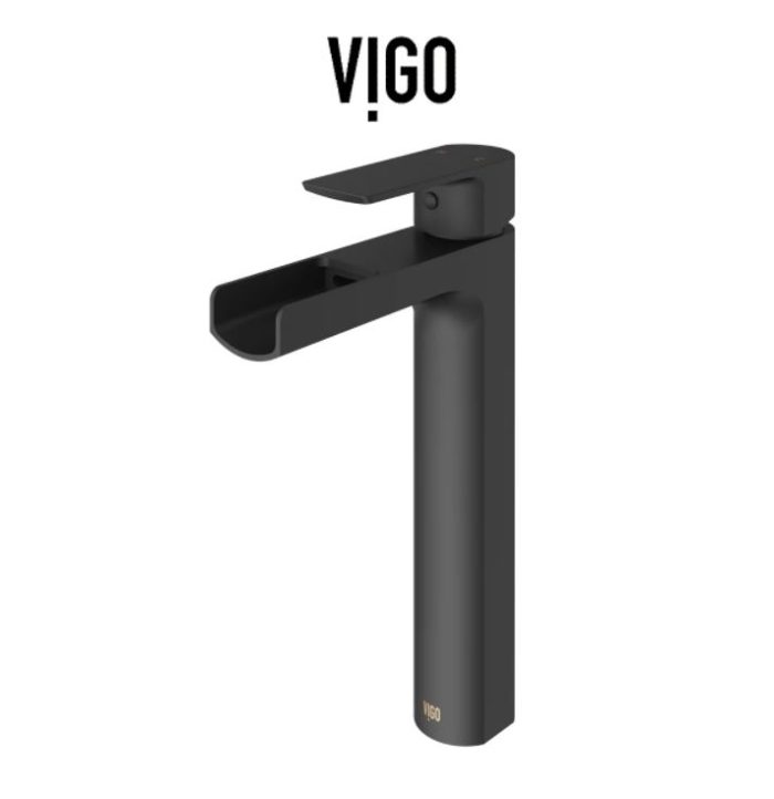 VIGO AMADA VESSEL BATHROOM FAUCET IN MATTE BLACK VG0326MB
