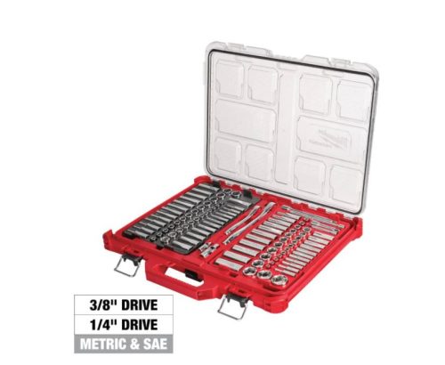 Drive SAE/Metric Ratchet and Socket Mechanics Tool Set with PACKOUT Case (106-Piece) 48-22-9486