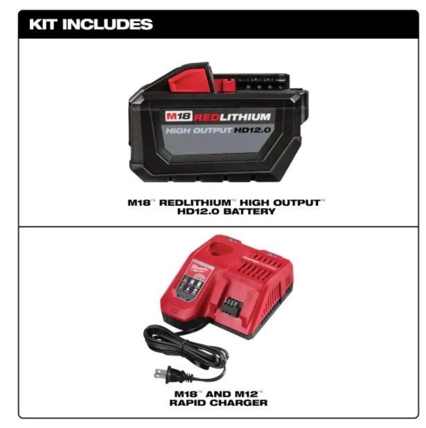 M18 18-Volt Lithium-Ion High Output Battery Pack 12.0 Ah and Rapid Charger Starter Kit